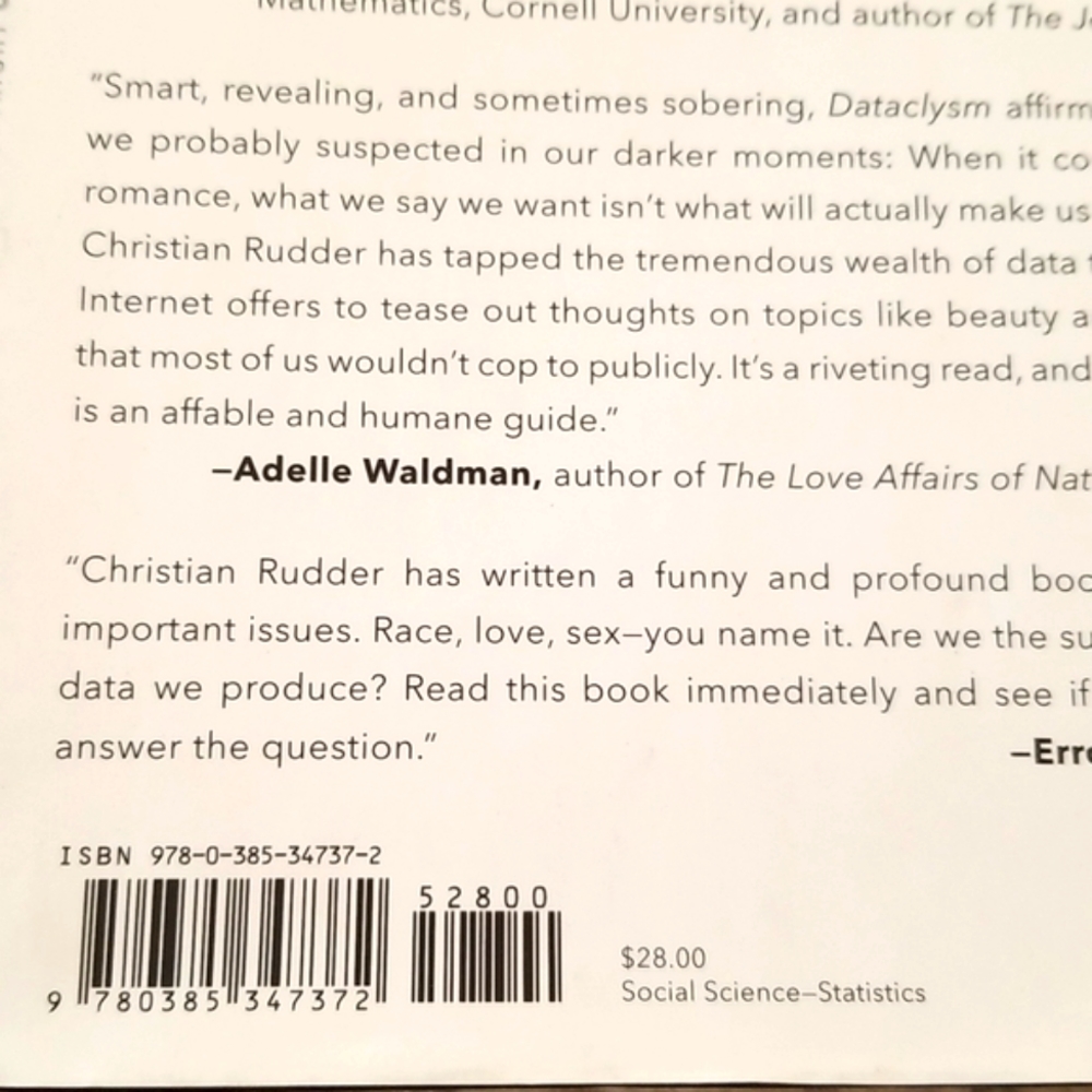Book:Dataclysm Who We Are* When We Think No One's Looking - Picture 4 of 6